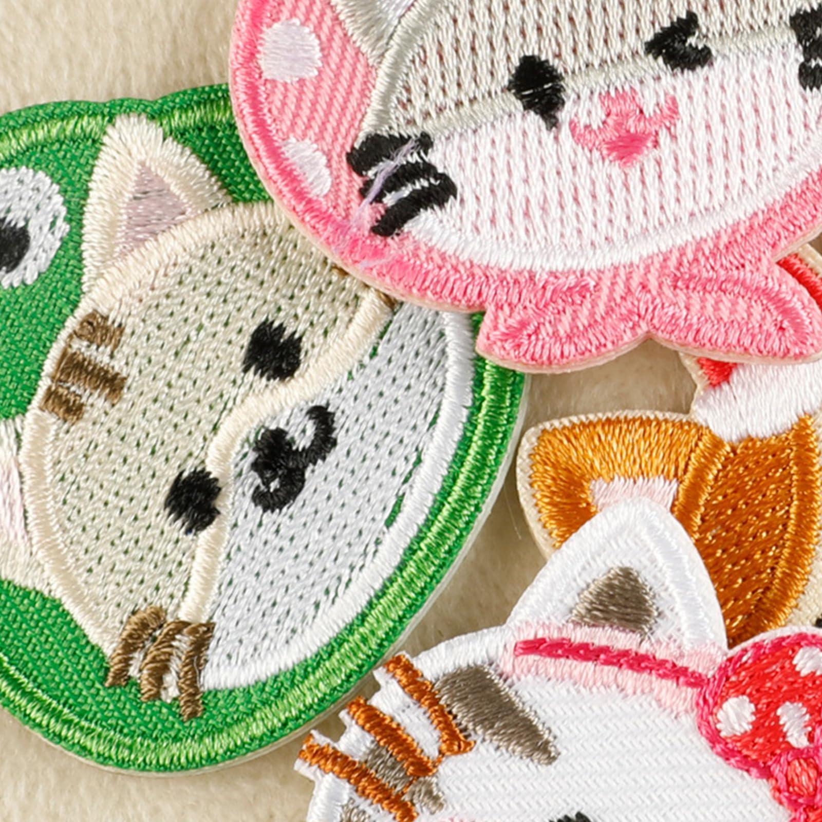 Toppe termoadesive a forma di gatto, 12 pezzi, per riparare vestiti, jeans, cappelli, zaini