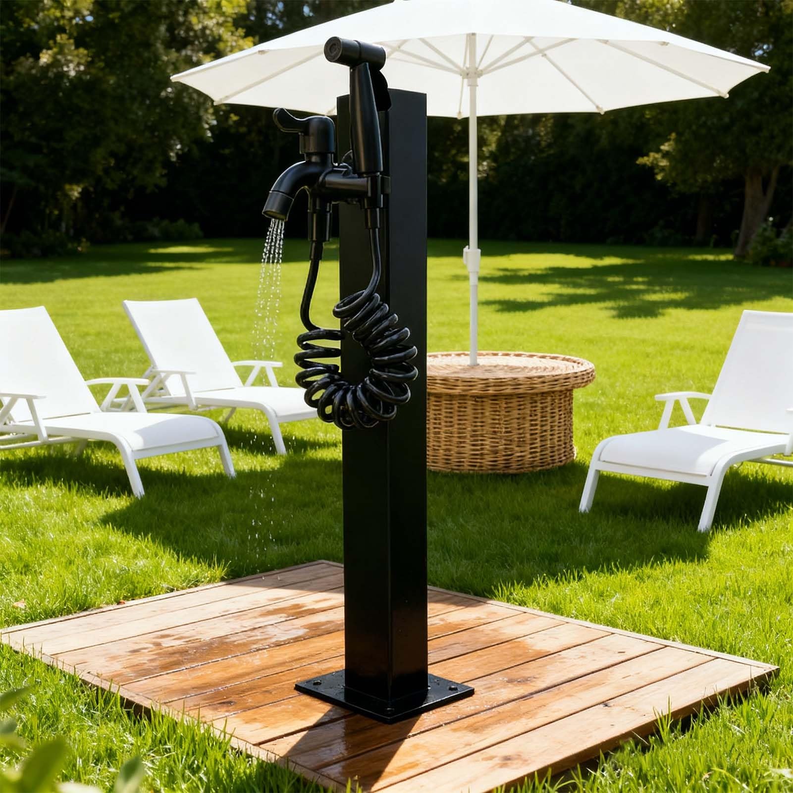 XDLEDMKIZ Heavy Duty Freestanding Outdoor Water Faucet Post Stand 37.4'' Anti-Frost Crack - for Courtyards Irrigation & Washing