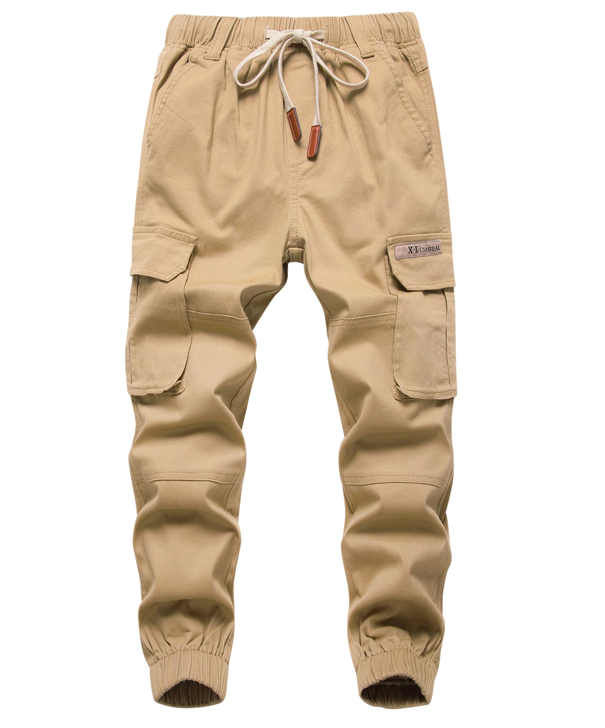 YoungSoul Pantalon Cargo Garçon - Jogging Slim Enfant - Pantalon Taille Élastiquée