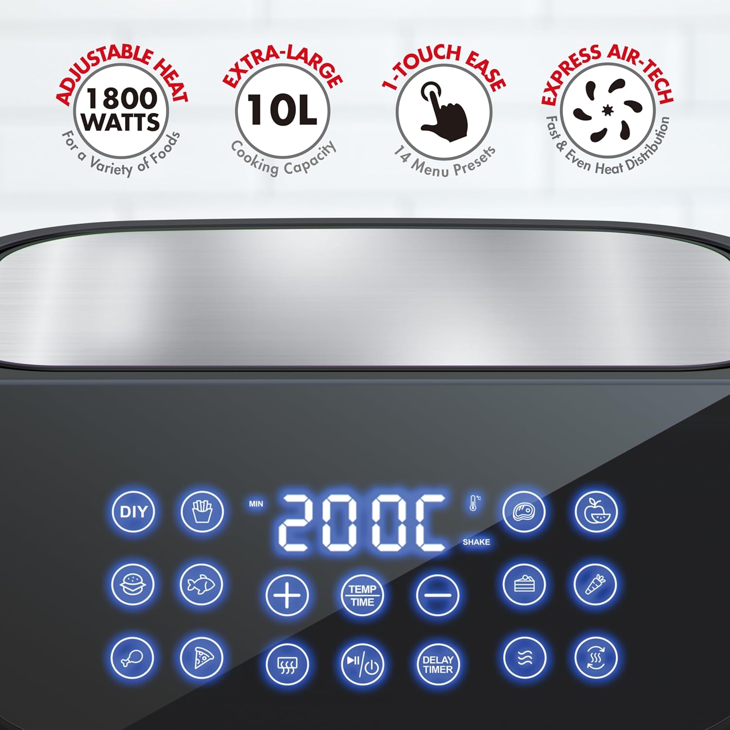 Air fryer digital control panel
