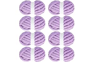 Chunky Yarn, Purple, 8 Pack Soft Jumbo Chenille Yarn for Crocheting and Hand Knitting