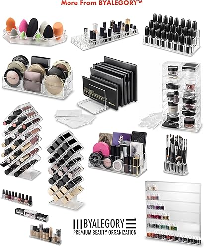 Miniatura 7 de byAlegory - Organizador de brochas de maquillaje acrílico  Almacenamiento de cosméticos para 26 espacios (transparente)