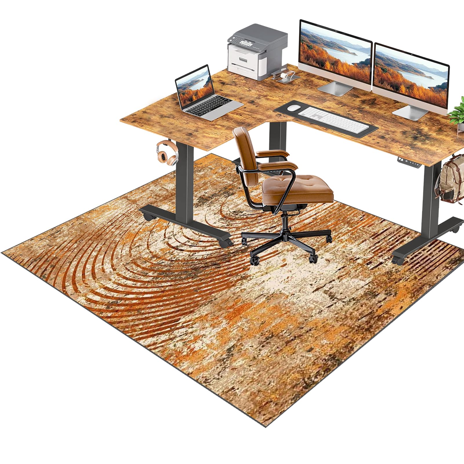 RxiBeFuw 100 x 120 cm Office Gaming Chair Mat for Carpet Computer Chair Mat for Hardwood Floor Carpet Protector Mat Gaming Rug Desk Chair Mat Floor Mat for Office Chair on Carpet