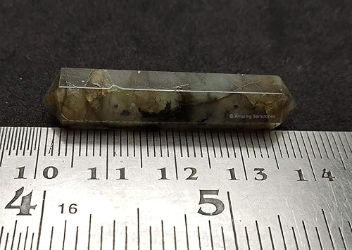 Miniatura 2 de Piedras preciosas de punta de lápiz de cristal de doble terminación de labradorita, cristales curativos para bricolaje, colgantes, collares,