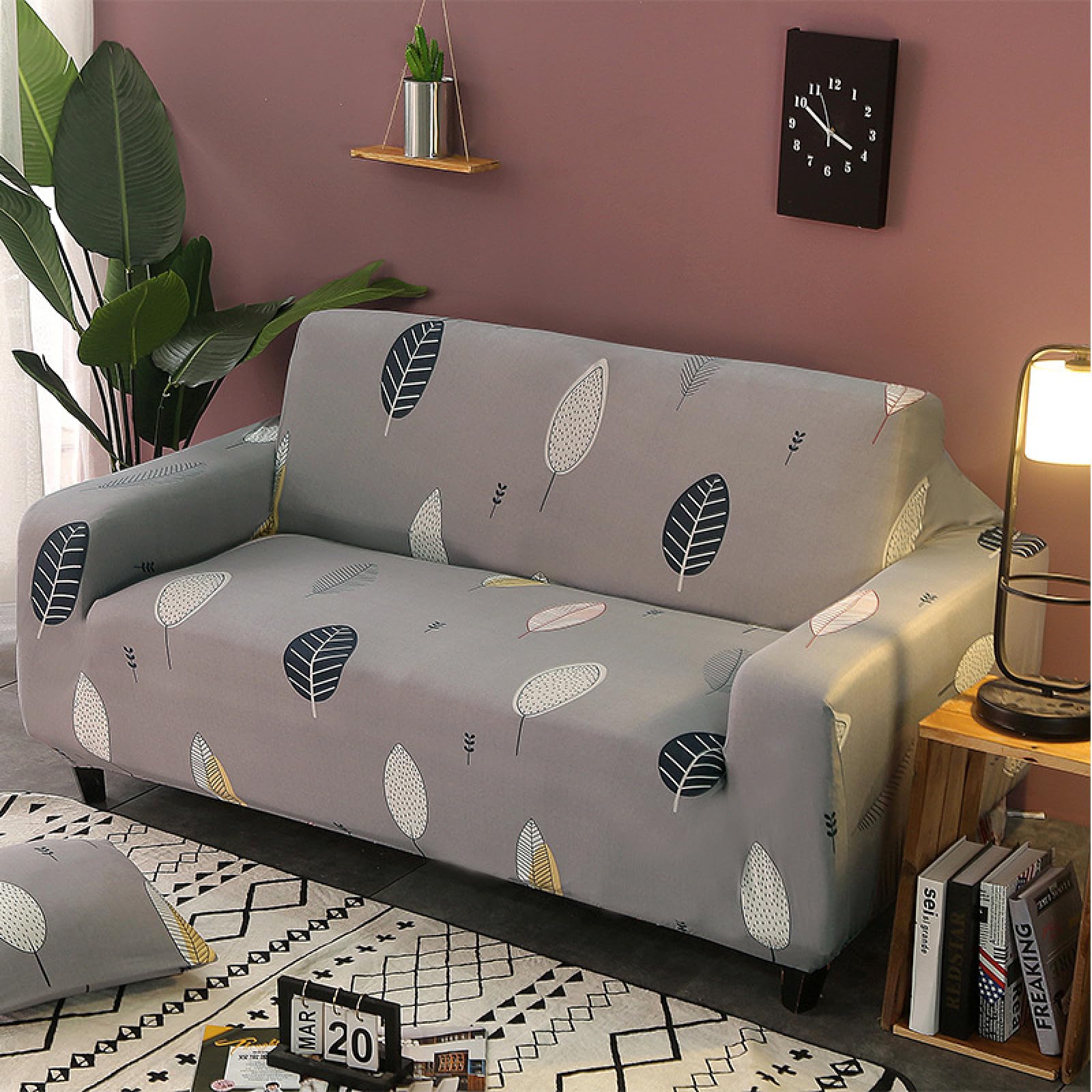 Housse de canapé d'angle lavable et antidérapante pour protéger votre fauteuil 4 places