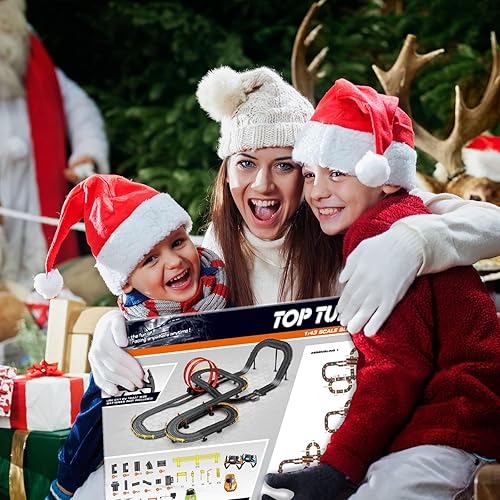 Miniatura 8 de Juego de pistas de carreras de coche con ranura eléctrica súper bucle con cuatro coches para niños con sonidos y luz juego de coche de doble ranura