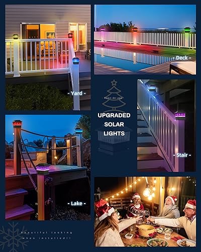 Miniatura 7 de Luces solares de poste de 50 lúmenes y 3 modos (paquete de 6) y luces solares RGB y cálidas (paquete de 4)