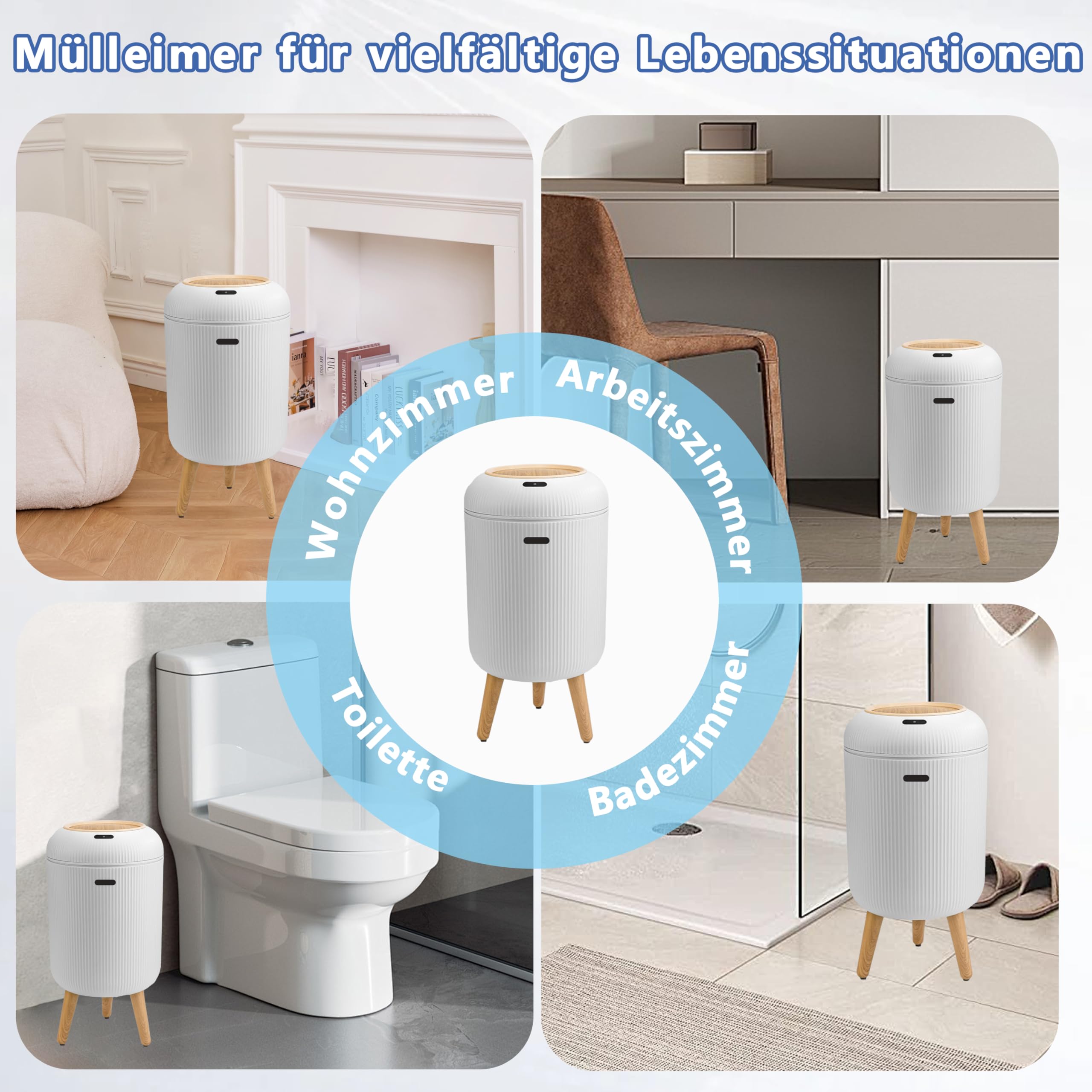 Automatische Vuilnisemmer - 12 Liter - Sensor - Elektrische Afvalemmer Zachte Sluiting Keuken Badkamer Kantoor