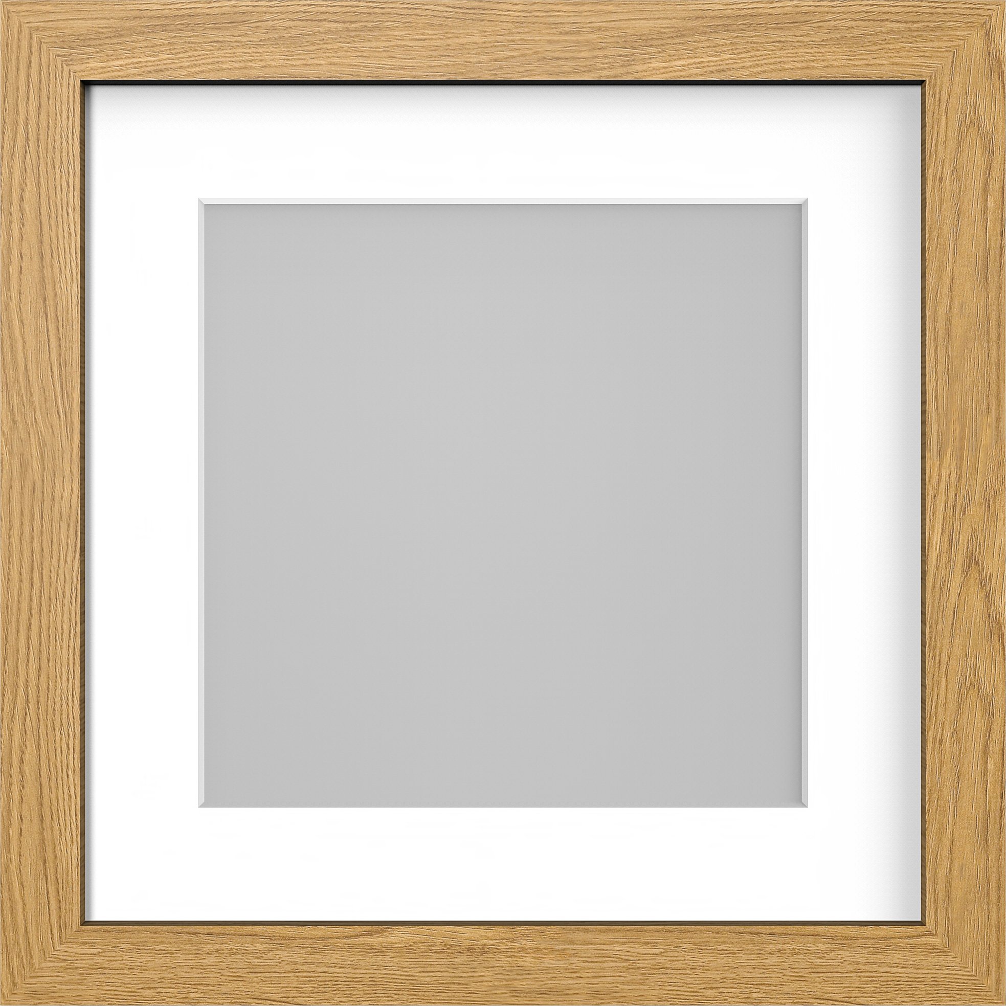 11X11 OAK MODERN PHOTO PICTURE POSTER FRAME WITH WHITE 7X7 MOUNT — view 5