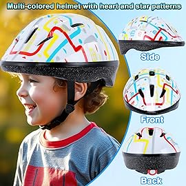 Lamsion Kids Helmet for Ages 3-8 Kids Toddler Boys Girls,Toddler Helmet with Knee Pads Eblow Pads Guards,Girls Bike Helmets for Skatings Skateboarding Bike Riding Scooter Roller Skate