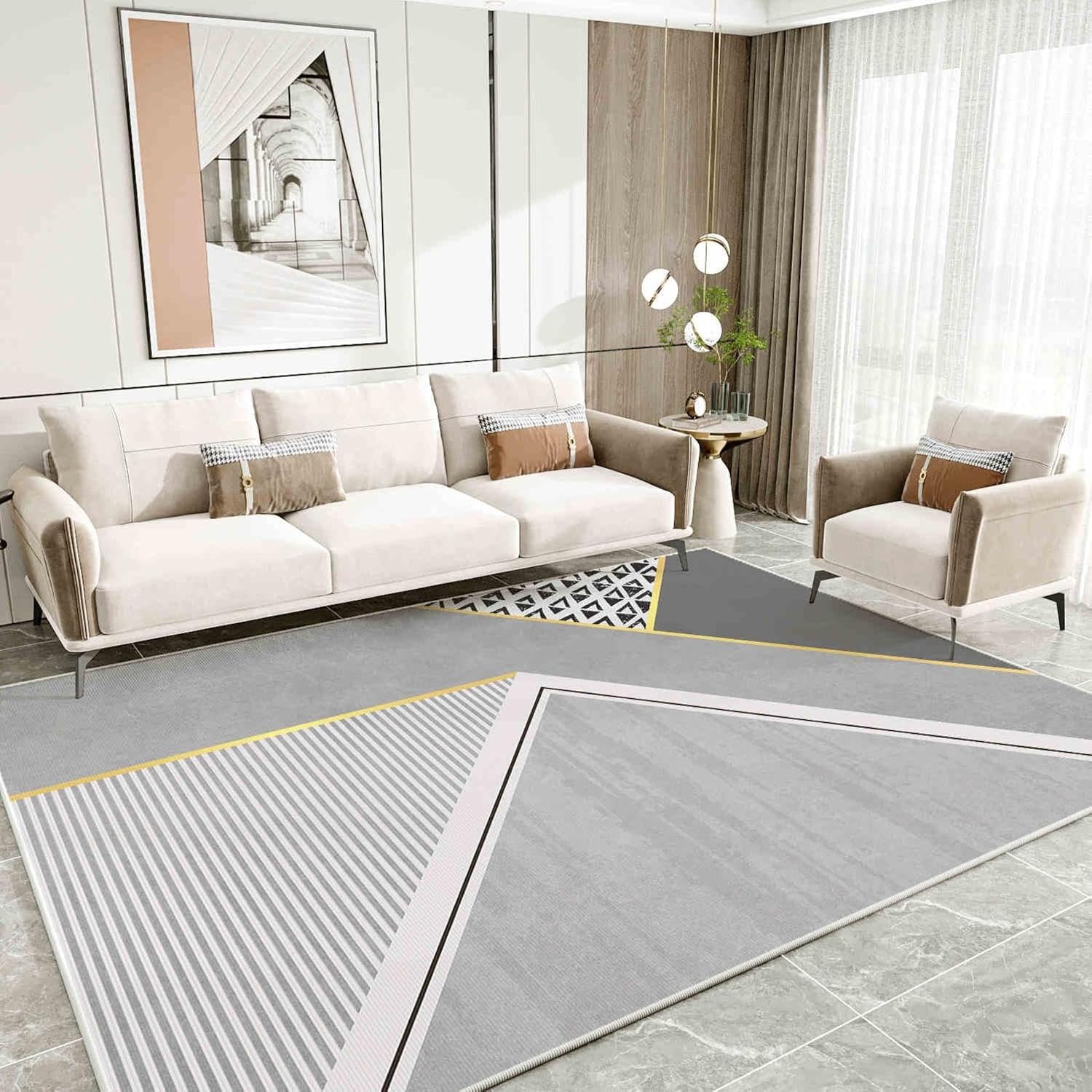 Soft Rug for Living Room Plush Carpet Cozy Bedroom Decor(80CMx120CM/GHM-7)