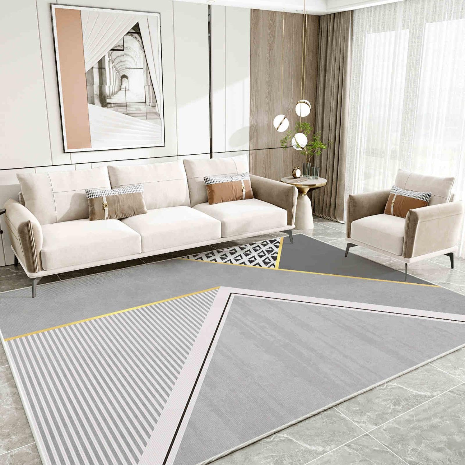 Tapis doux pour salon en peluche épaisse, décoration de chambre haut de gamme