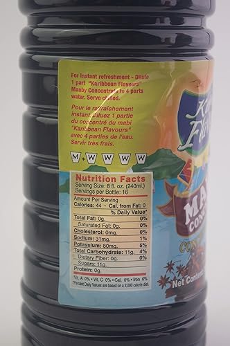 Miniatura 2 de Karibbean Flavours Mauby - Jarabe concentrado  Mabi Mavi Bitter Bark  26 onzas líquidas - 25.4 fl oz  Es una bebida refrescante y refrescante