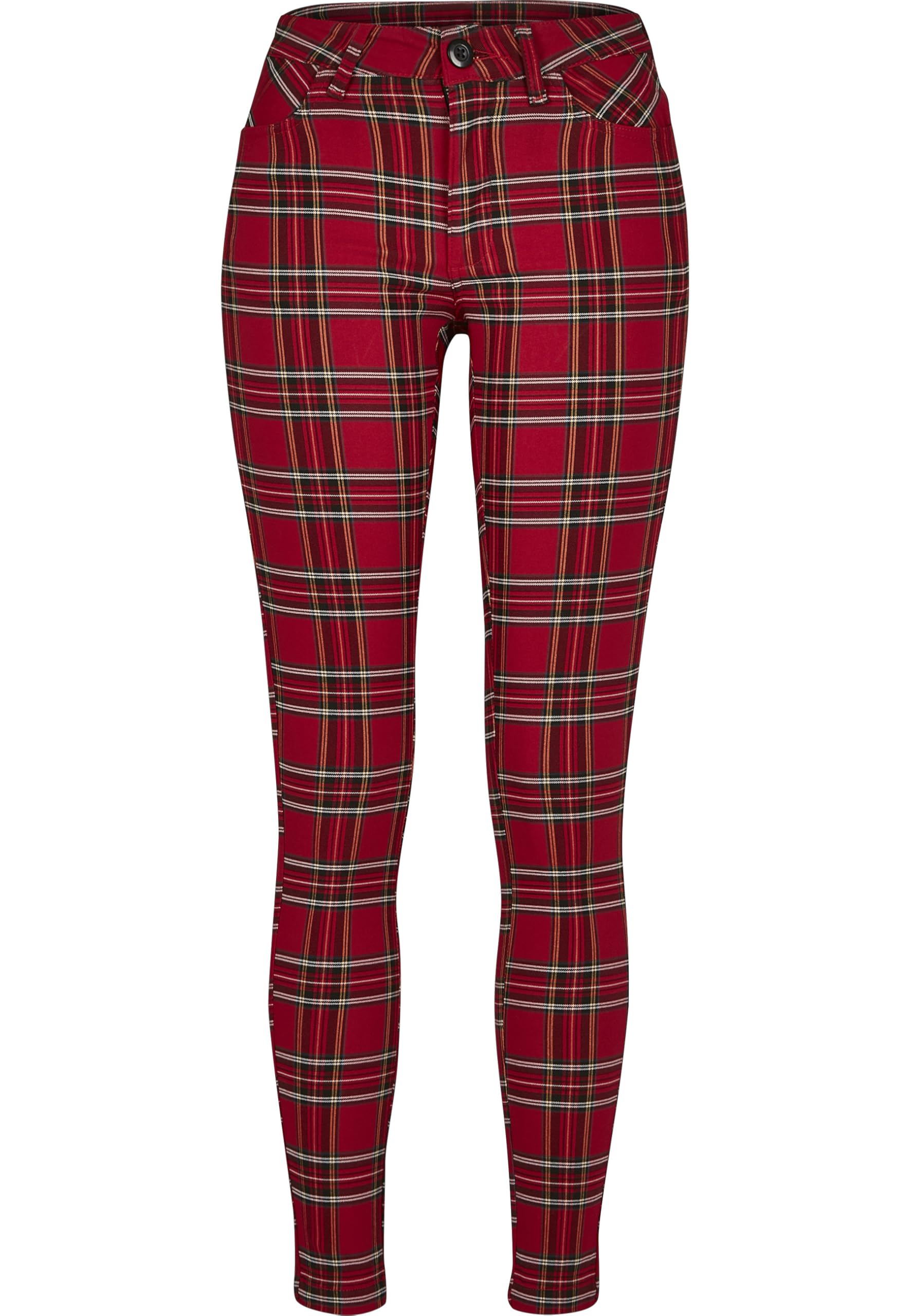 Urban Classics Damen Ladies Skinny Tartan Pants