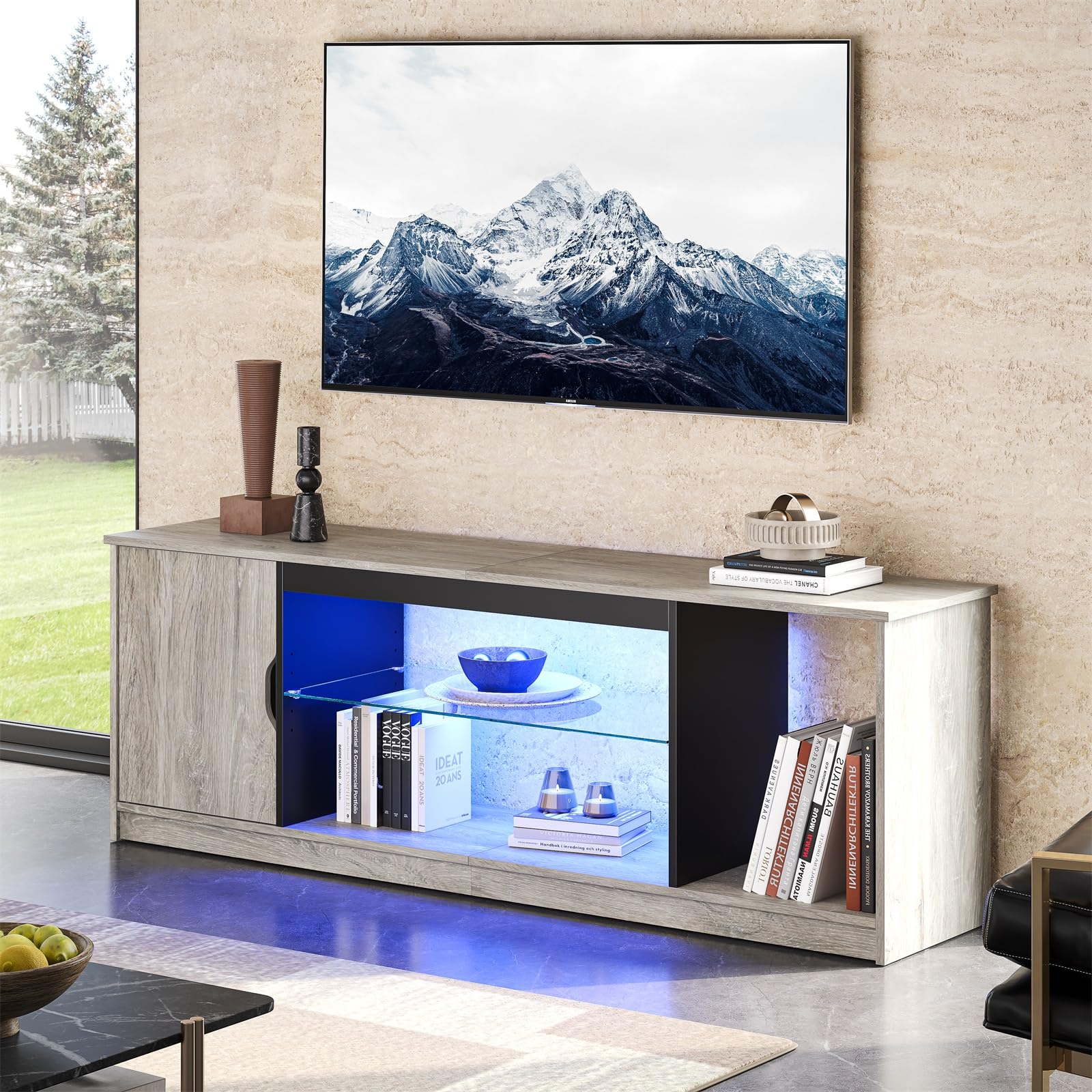 全てのゲーム機対応！テレビ台 ローテレビ台 フラップ ゲーム収納 収納付 スライドレール 木製