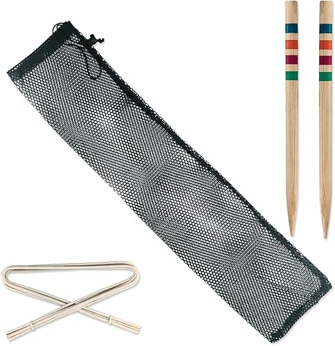 Miniatura 2 de Juego de 4 croquet, juegos familiares, con bolsa de transporte, juego de croquet de césped duradero, juego de croqueta para césped, al aire libre