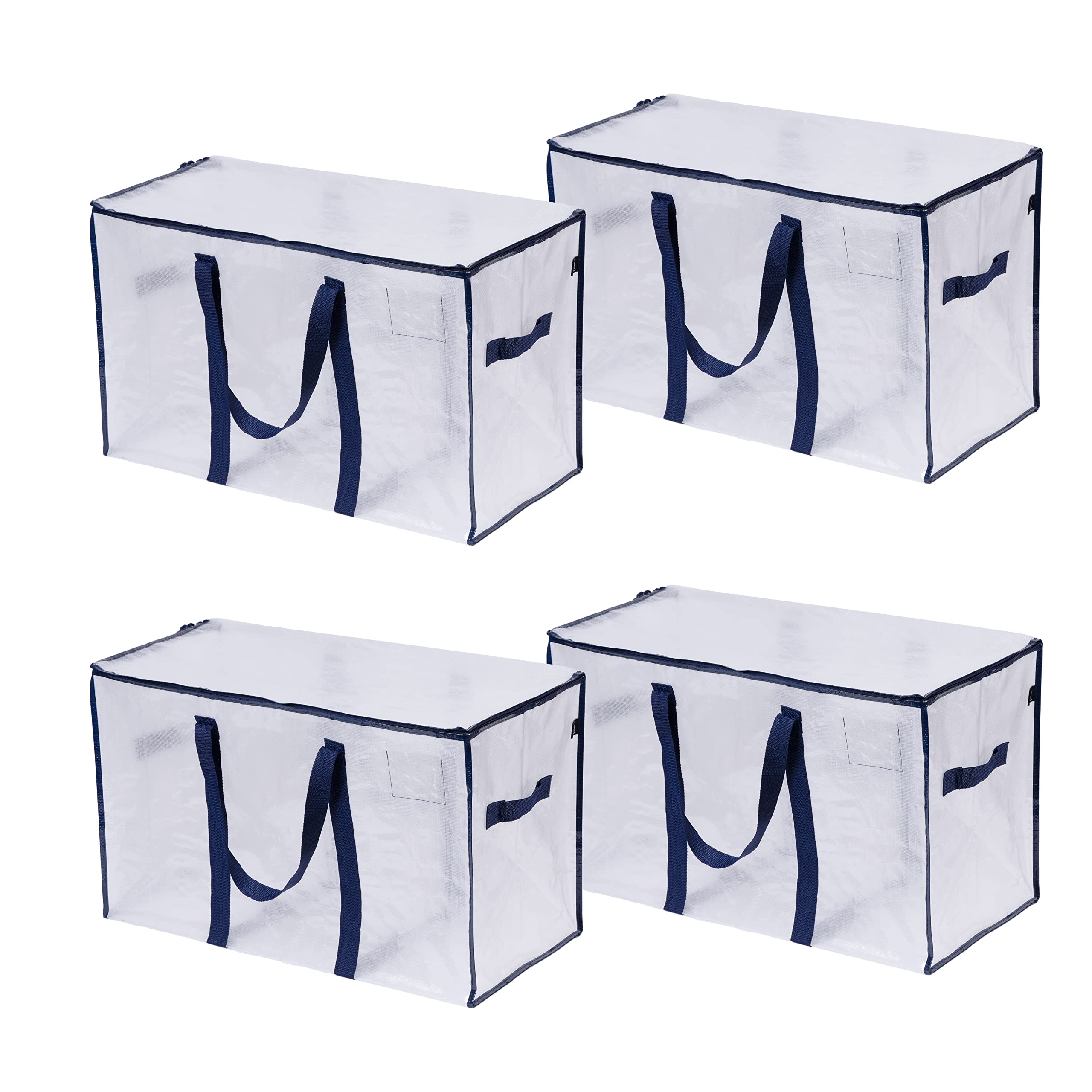 VENO 4 Pack Extra Large Transparent Moving Storage Bags with Zippers, Foldable Heavy-Duty Tote for Space Saving, Alternative to Moving Boxes, Packing Supplies, Plastic Storage Bins (Clear, 4 Pack)VENO 4 Pack Extra Large Transparent Moving Stora…