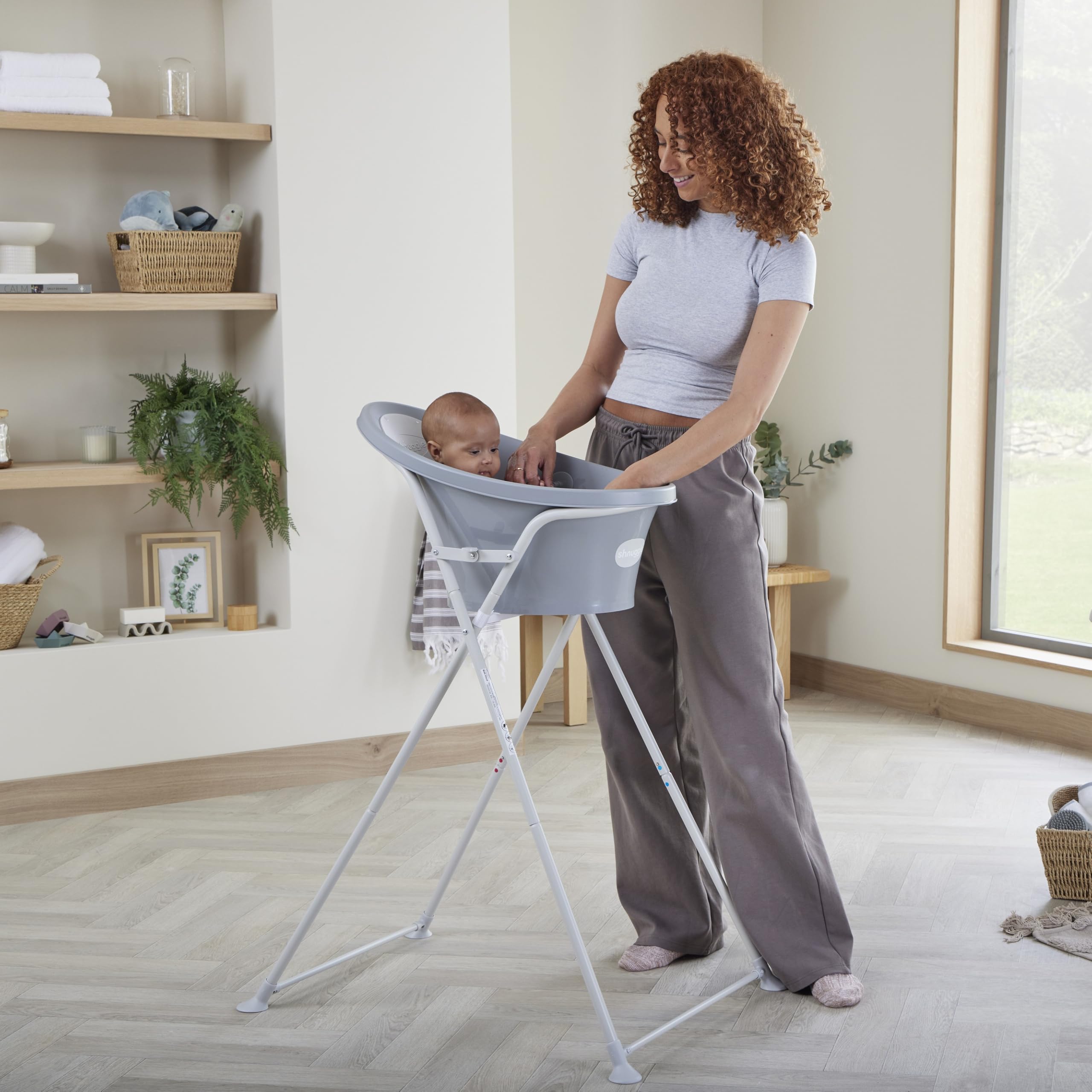 Shnuggle Supporto pieghevole per vasca da bagno per bambini, pieghevole, leggero, facile da riporre, ideale per neonati da 0 a 6 mesi