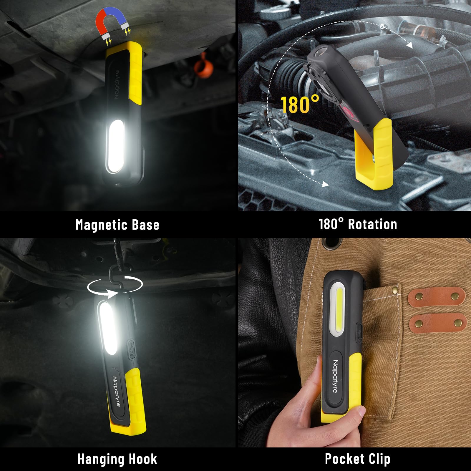 Luce Portatile A Calamita Lampada Lavoro LED Ricaricabile Con Calamita - Torcia Portatile, Faro Per Officina, Pesca, 5V, Modello YL-515 Attrezzi Da Lavoro