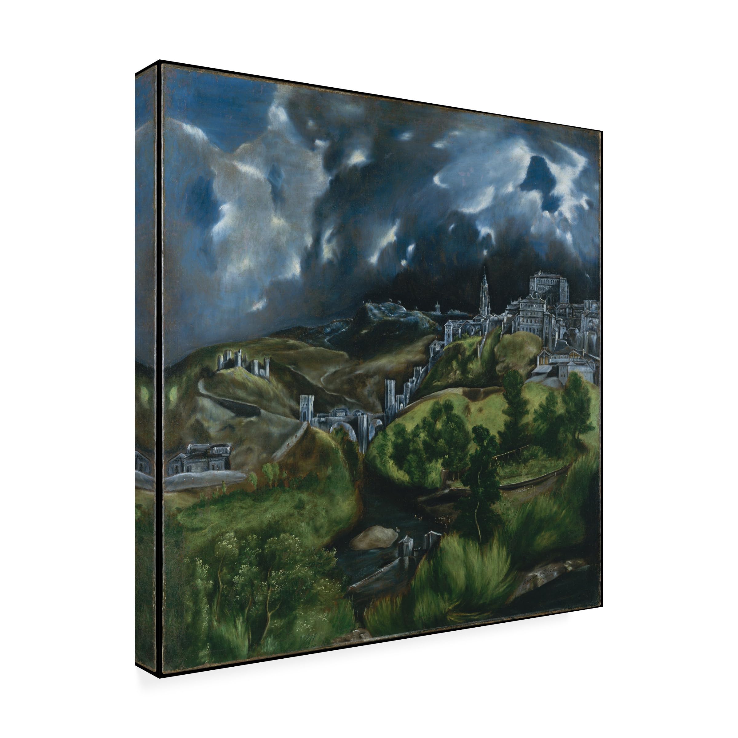 Wrapped Canvas Wall Art - El Greco View Of Toledo Wall Art for Living Room Bedroom or Office