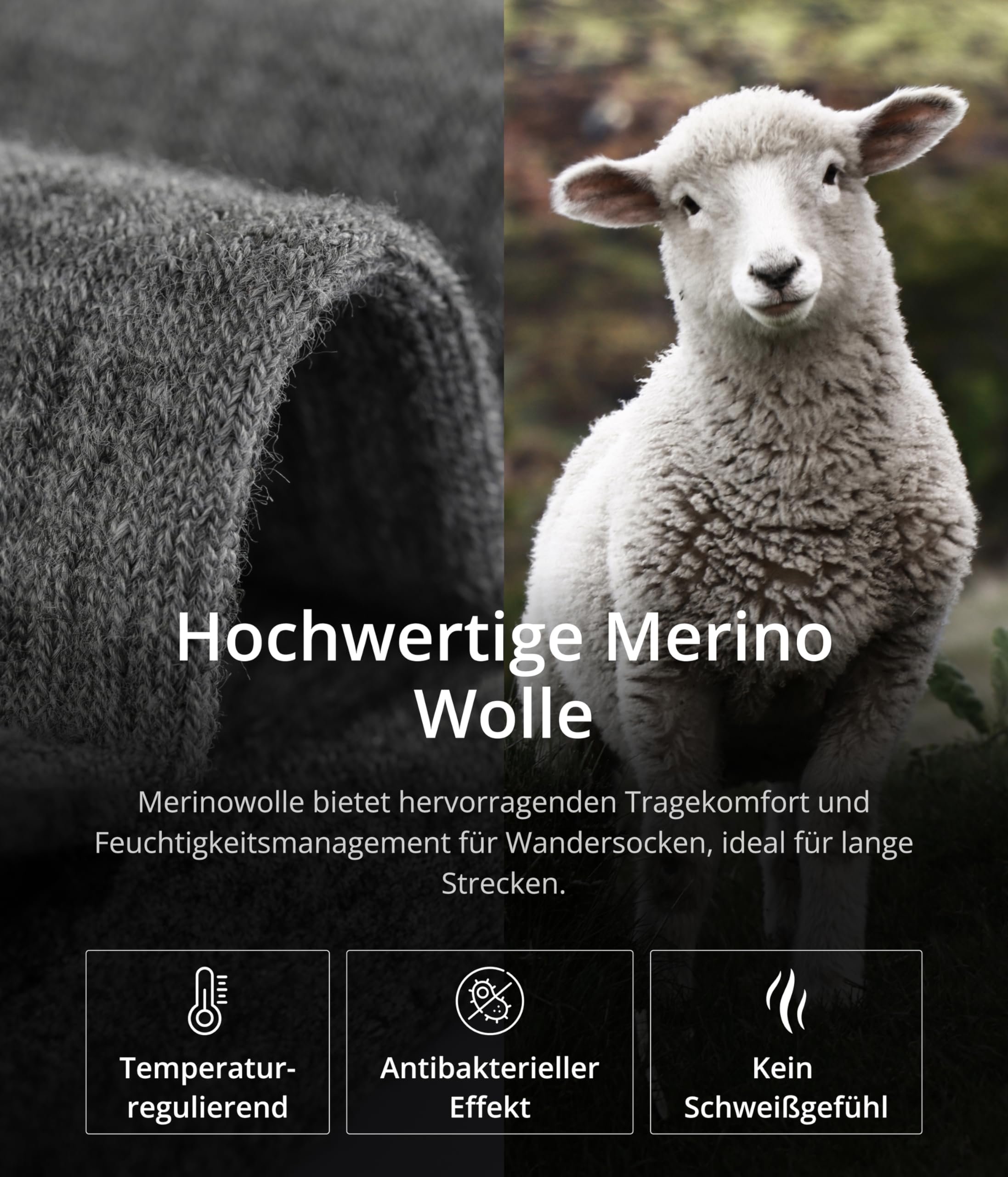 Giesswein Calze da trekking Merino | Calzini termici traspiranti in merino extra caldi, 3 paia di calzini da sci e invernali senza punti