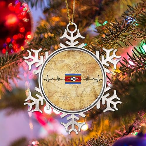 Miniatura 8 de CowkissSign World Traveler Adornos para árbol de Navidad, decoración de Navidad con latidos de corazón de Suecia, bandera de Suecia, adorno de copo