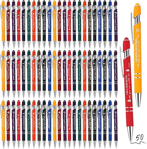 50 bolígrafos inspiradores versículo de la Biblia bolígrafos de la Biblia al tacto bolígrafos cristianos escritura inspiradora escritura