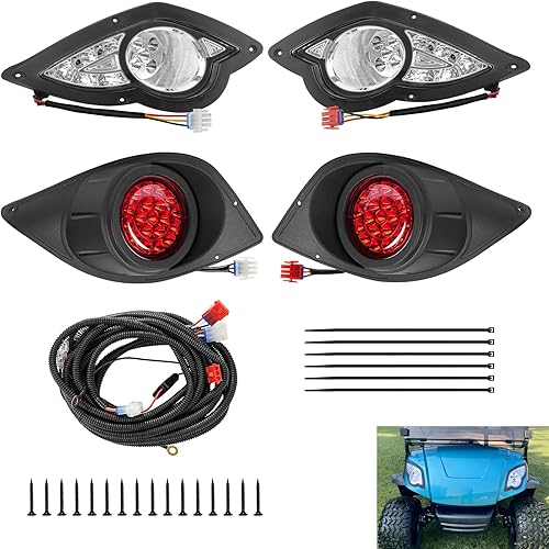 Drive-up Kit de luces LED para carrito de golf para Yamaha G29 2007-2016 modelos a gas o eléctricos Deluxe Yamaha Faros traseros (12 voltios)