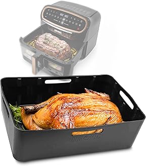 DuronicSilicone Air Fryer Liners AFL2 Air Fryer Basket Liner Durable Nonstick Silicon Inserts for Air Fryers AF14 AF34 Large Drawer Reusable Dual Air Fryer Accessory Premium Cooking Accessories