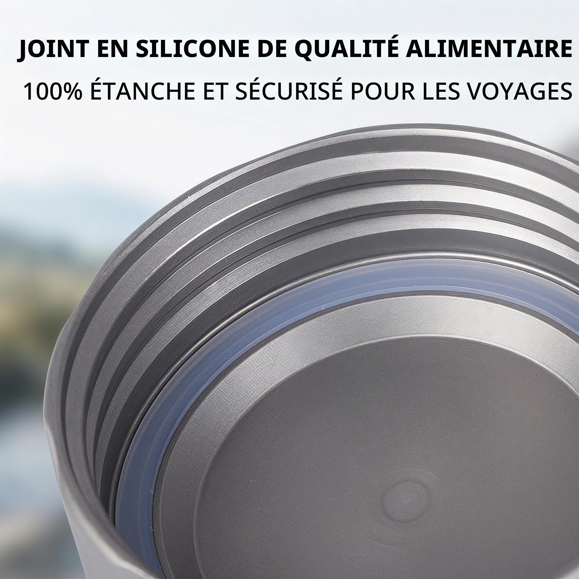 iBasingo 1050 ML Titane Bouteille d'eau Extérieure Étanche Large Bouche Sport Bouteille Potable Camping Thé Café Cafetière Bouilloire pour Randonnée Escalade Ti1591I