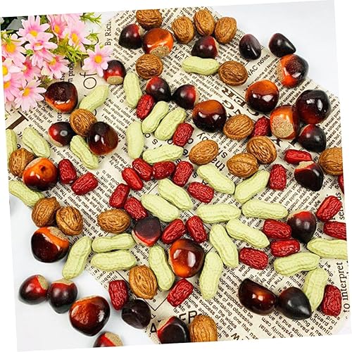 Miniatura 3 de 60 piezas de castañas chinas, adornos de tuerca simulada, decoración creativa de escritorio, accesorios de fotografía, tienda para el hogar, tamaños