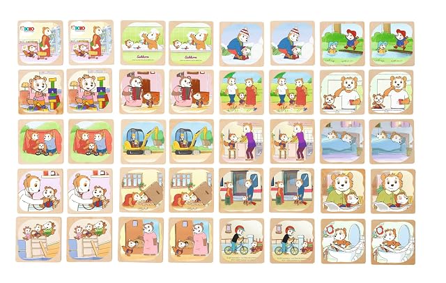 Foto 4 de 6 de Eichhorn Bobo 109245680 - Juego de 40 Piedras de Madera con 20 diseños Diferentes, 100% Madera contrachapada…