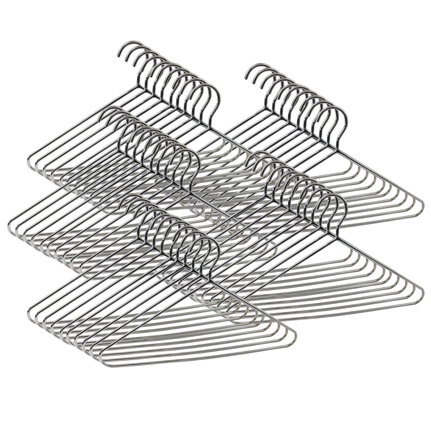 50 cintres Acier métal chromé Largeur 45 cm épaisseur 6mm très Solide pour Usage profesionnel Pompiers gendarmerie Manteau Lourd