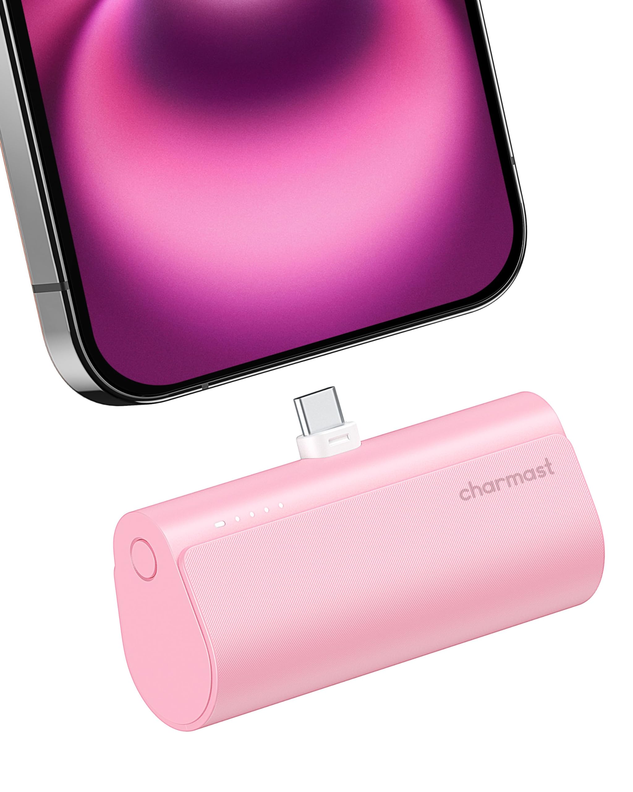 charmast Mini Portable Charger USB C for iPhone 17/16/15, 20W Fast Charging Power Bank with USB-C Connector, 5000mAh Small Battery Pack for iPhone 15/