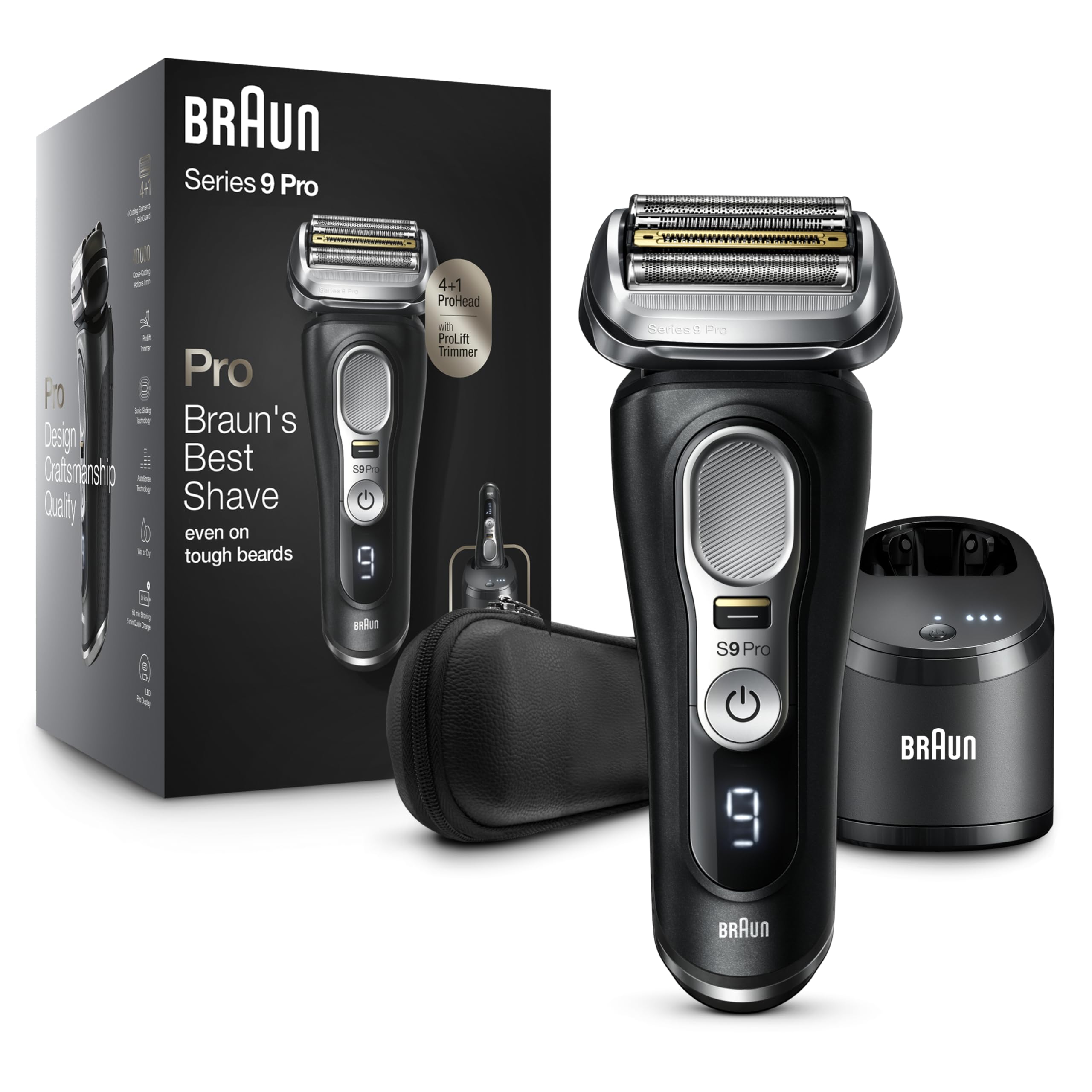 Series 9 Pro 9460cc Electric Razor, Waterproof Foil Shaver, Wet/Dry Use, ProLift Beard Trimmer, 5-in-1 Cleaning & Charging SmartCare Center – Holiday Gifts for Men.