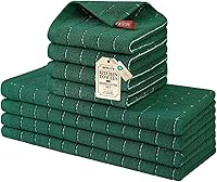 Vista 45 de Homaxy Juego de toallas de cocina y paños de cocina, 12 x 12 y 13 x 28 pulgadas, juego de 8 toallas de cocina de rizo de algodón a granel, diseño a