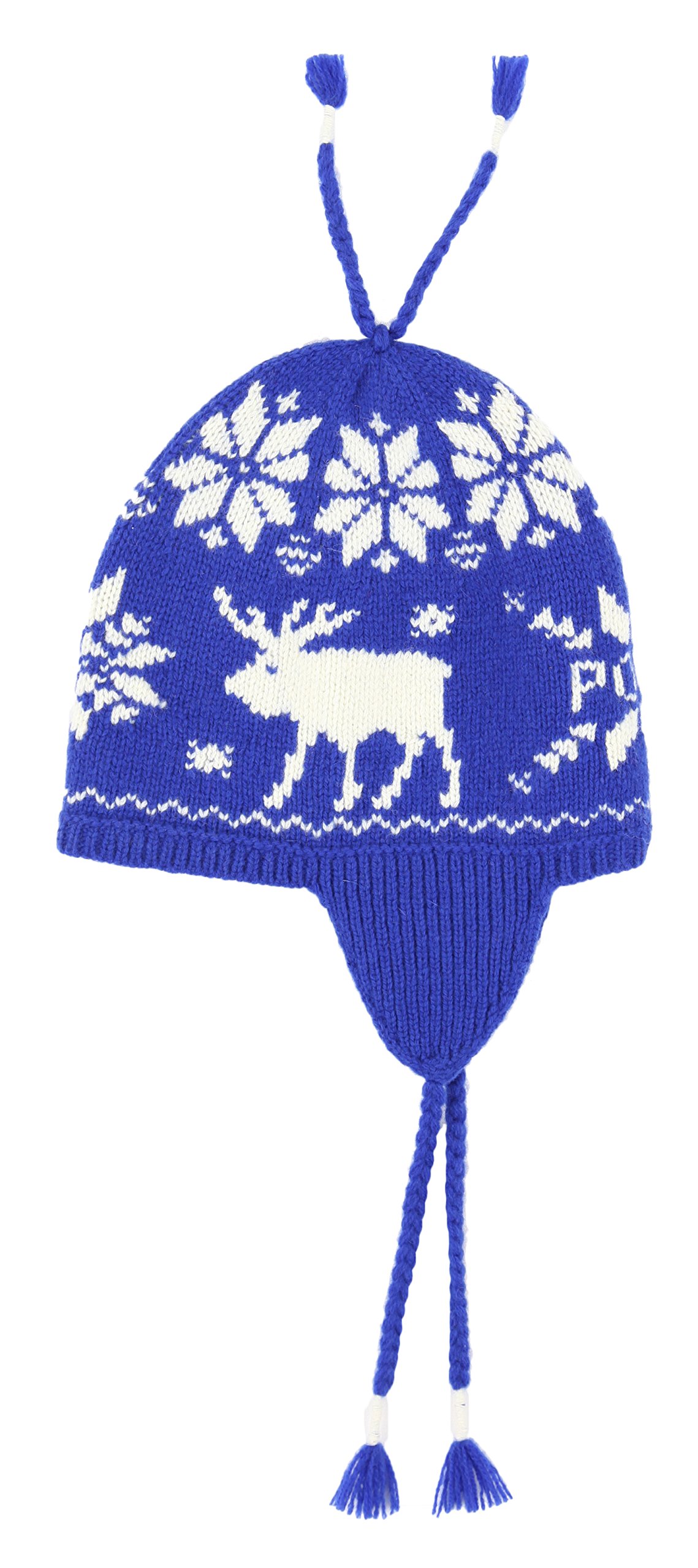 Polo Ralph Lauren Men's Wool Moose Print Tassle Cap [Blue White]