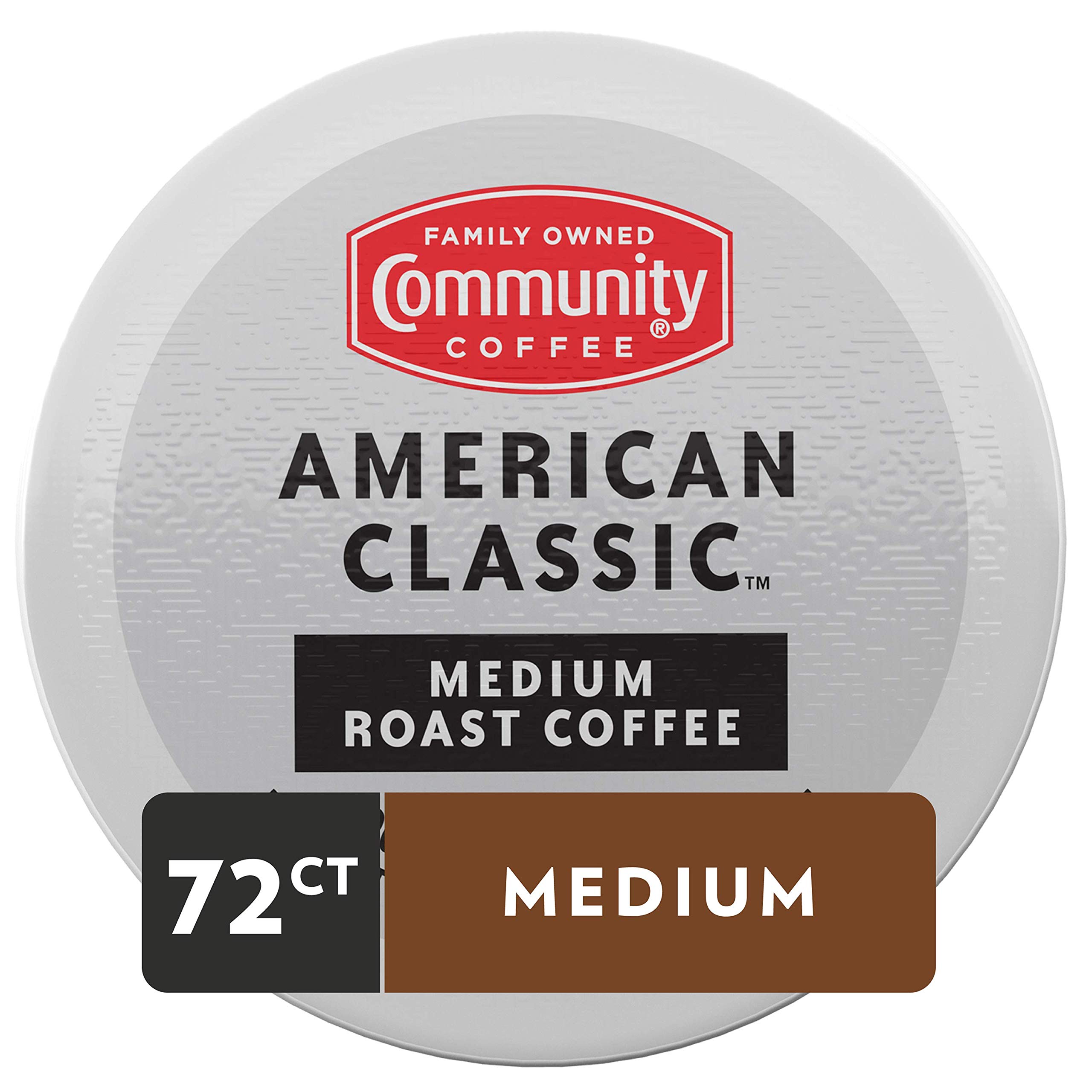 Community Coffee American Classic kapsułki z kawą, 72 sztuki, średnio palone, kompatybilne z zaparzami Keurig 2.0 K-Cup, 12 sztuk (6 sztuk)