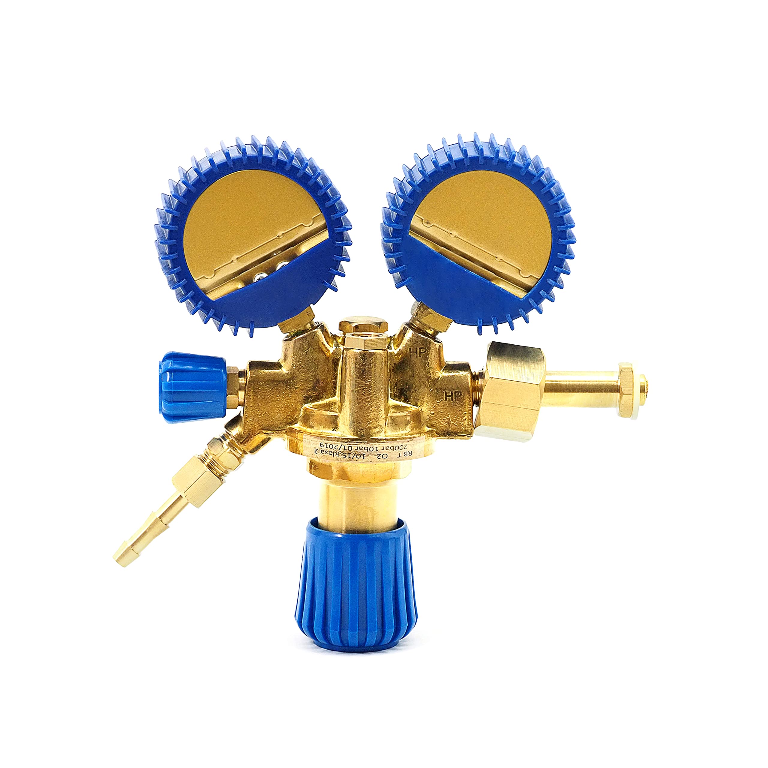 Regolatore di pressione per ossigeno, 6,3 mm, valvole europee, 16 bar, 230 psi