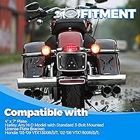 Vista 2 de KUAFU Kit de montaje universal para placa de matrícula curvada compatible con Harley Davidson reemplazo de marco de soporte para 3148 acero negro