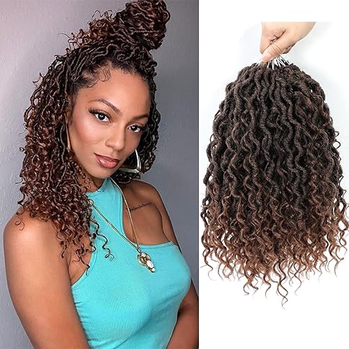 Goddess Locs - Cabello de ganchillo de 14 pulgadas, 8 paquetes de trenzas de ganchillo sintéticas preenlazadas, cabello bohemio para mujeres negras,
