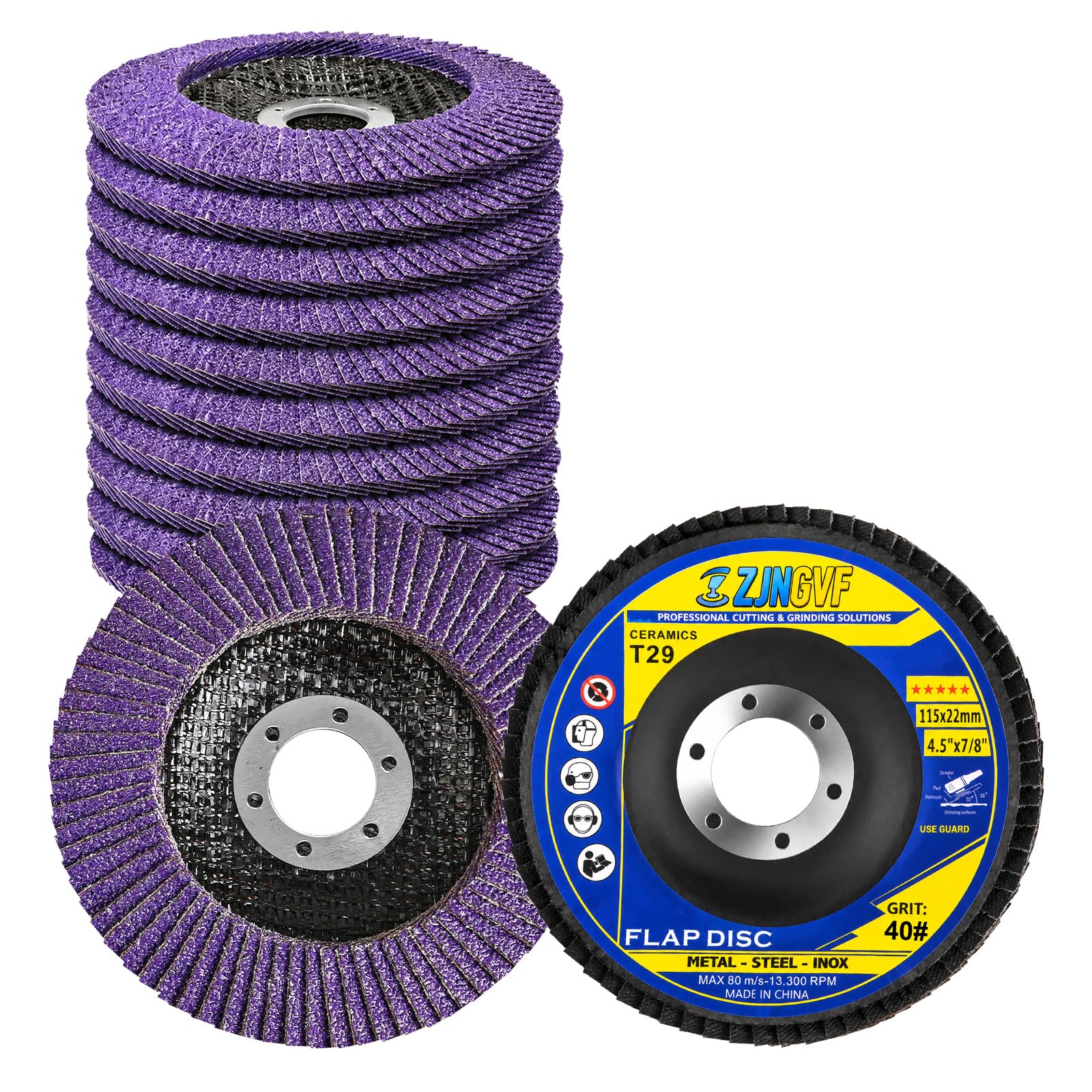 Purple Ceramic Flap Discs - Angle Grinder Abrasives -12