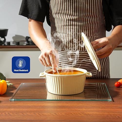 Miniatura 6 de Tabla de cortar de vidrio Kitchenville 16"x12" Protector de encimera de vidrio templado para cocina - Duradero - Resistente a los arañazos, a prueba