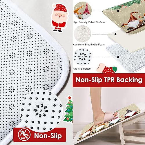 Miniatura 10 de Britimes Juego de cortinas de ducha de 4 piezas, bolas de noche de Navidad, bolas plateadas con alfombras antideslizantes, cubierta para tapa de