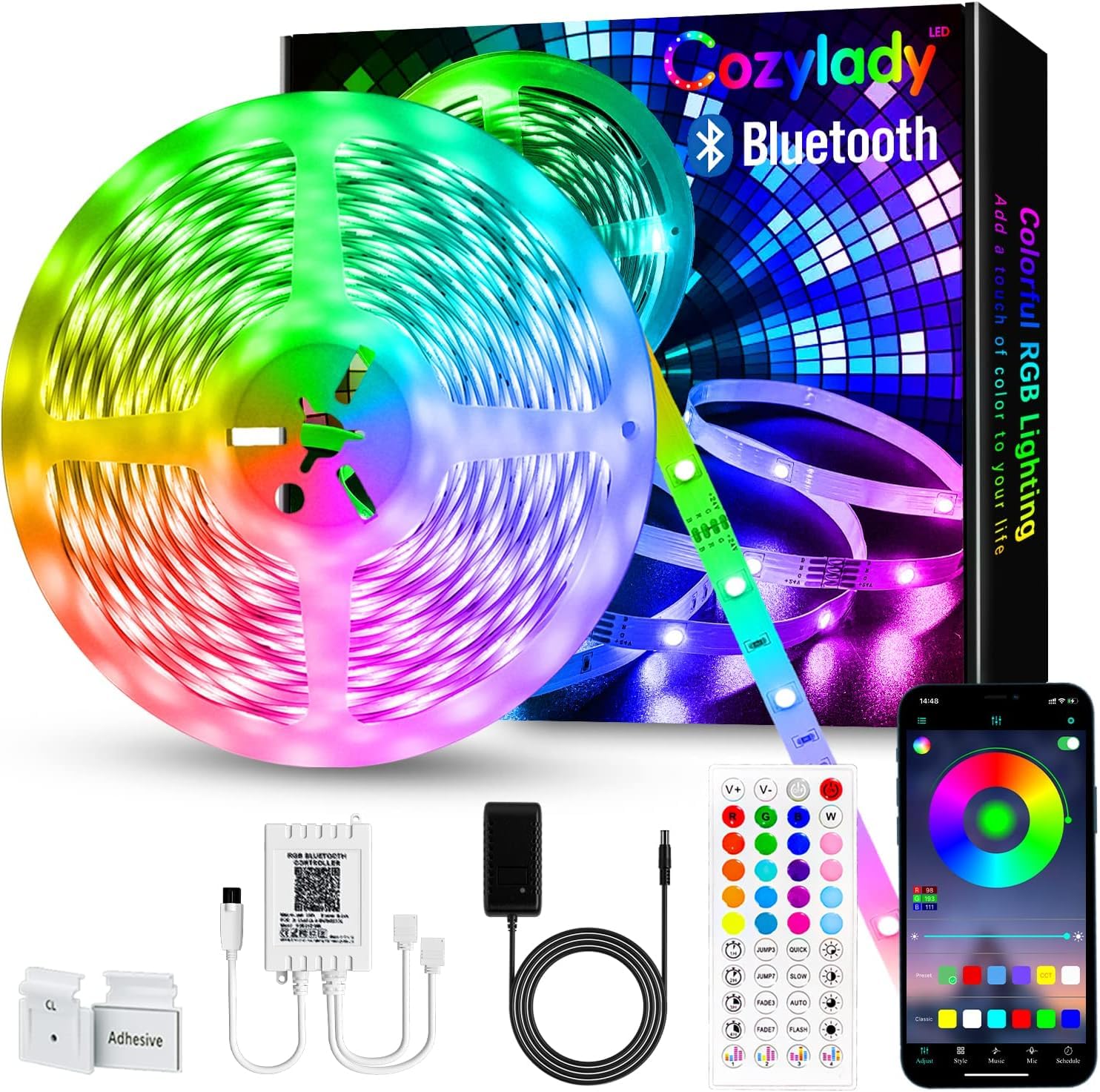 Sponsored Ad – Cozylady 10m Smart LED Strip Lights - App Controlled LED Light Strips - 32.8ft RGB Music Sync LED Lights Strip for Bedroom Decor, Room Decor, Children's Room(10m-GM003)