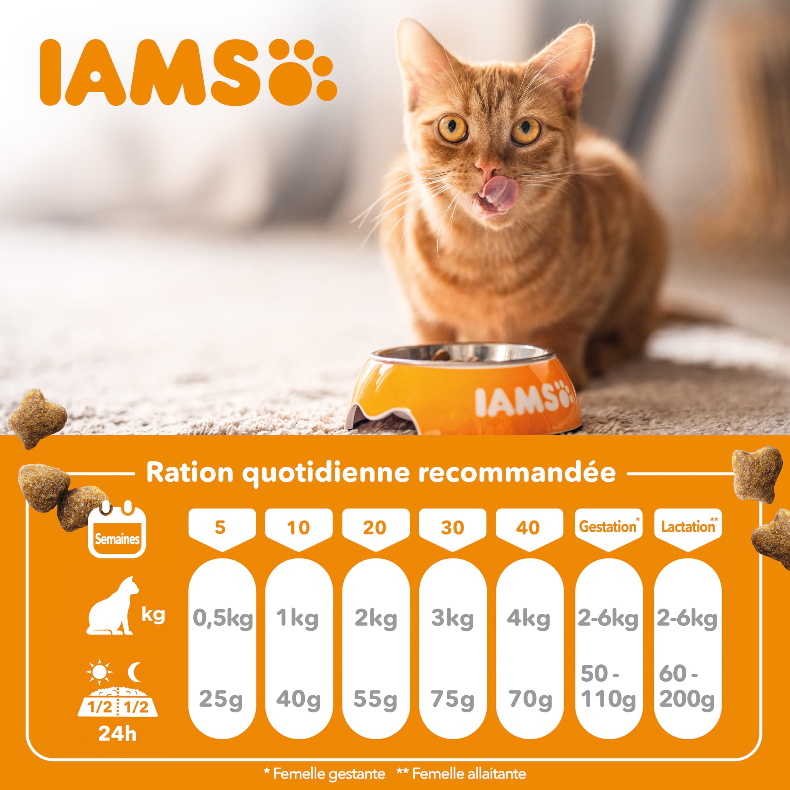 IAMS Vitality - Croquettes Super Premium Chatons - savoureuses complètes équilibrées - Favorise Croissance et Vitalité - Au Poulet Frais – sans OGM Colorant arôme Artificiel - Sac refermable de 10 kg