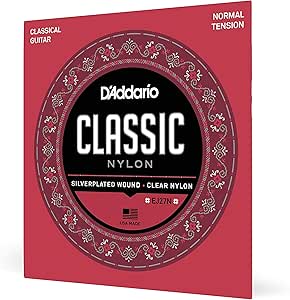 D'Addario Corde Chitarra Classica | EJ27N | Classic Nylon | Corde per Chitarra Classica | Tensione Normale | 1 Pacchetto
