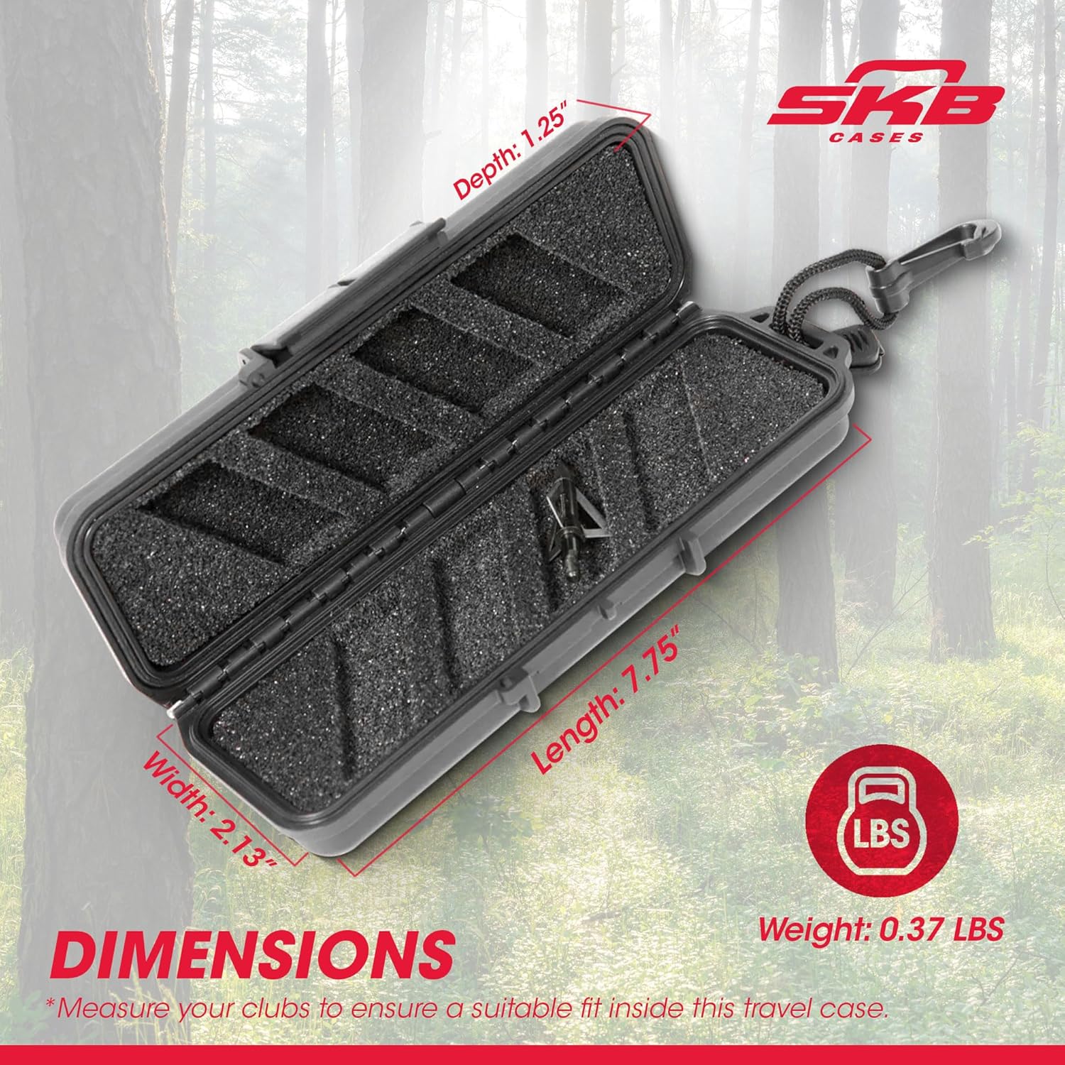 SKB Cases iSeries Hard Exterior Waterproof Watertight Arrow Broadhead Utility Case for Outdoor Camping, Fishing, and Hunting, Black (2 Pack)