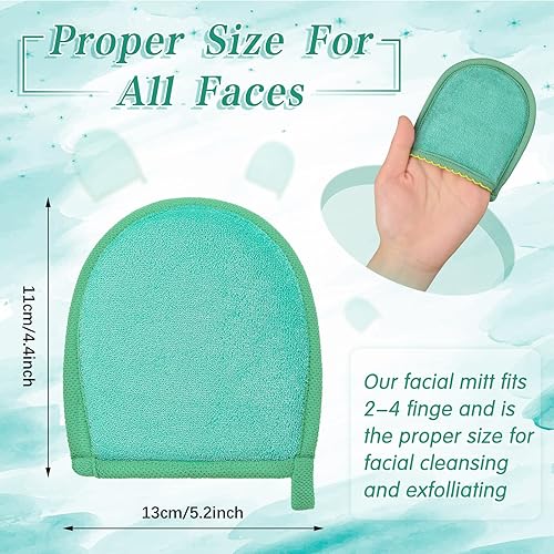 Miniatura 2 de Frienda 4 guantes exfoliantes, guantes exfoliantes faciales, guantes exfoliantes profundos para cara y cuerpo, manoplas de limpieza de piel,