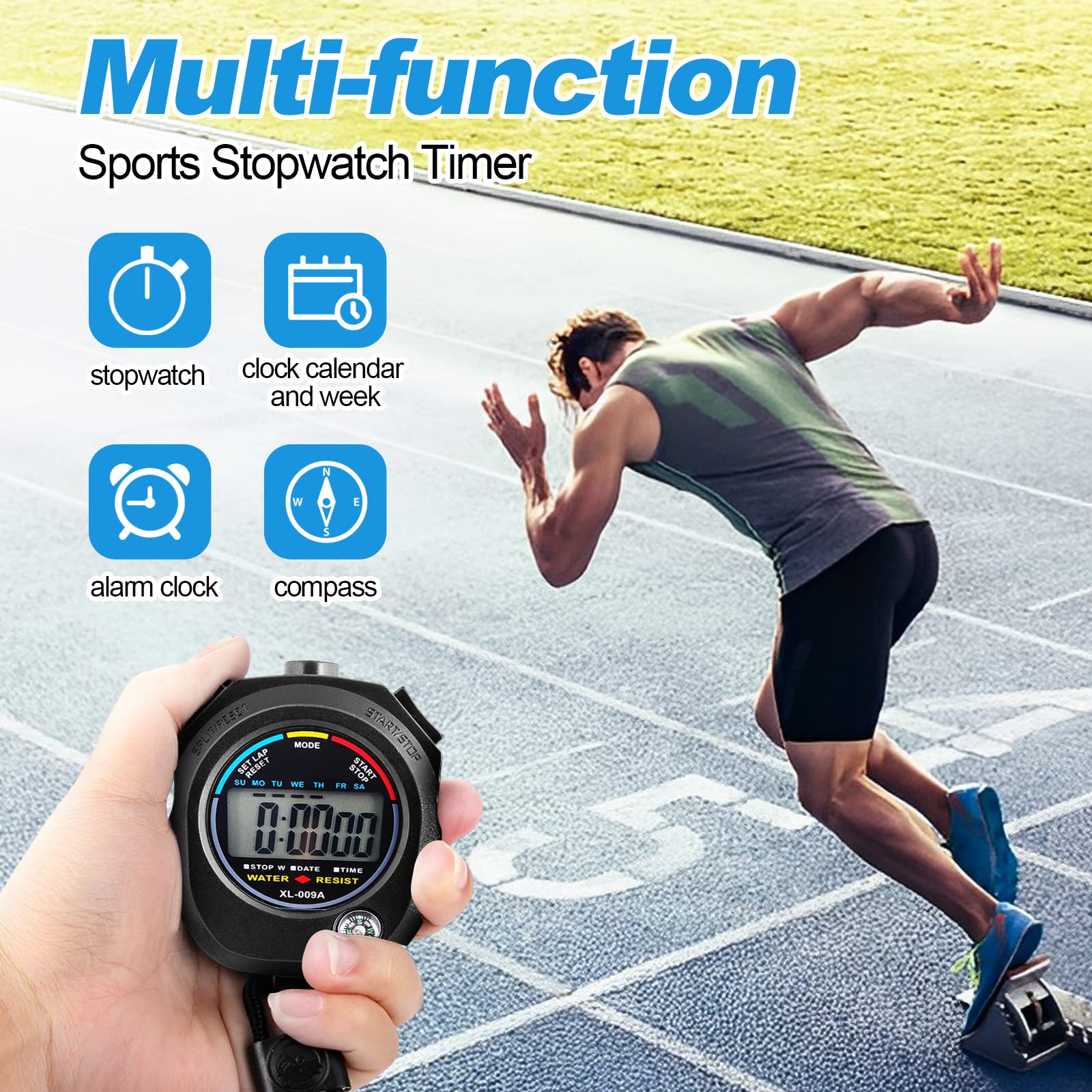 Livé ® Digitale Stopwatch Sport Waterdicht - Timer met Alarm Functie en